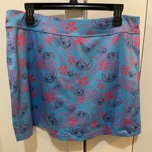 Disney Parks Blue and Pink Stitch Mini activewear Skirt Skort size xl